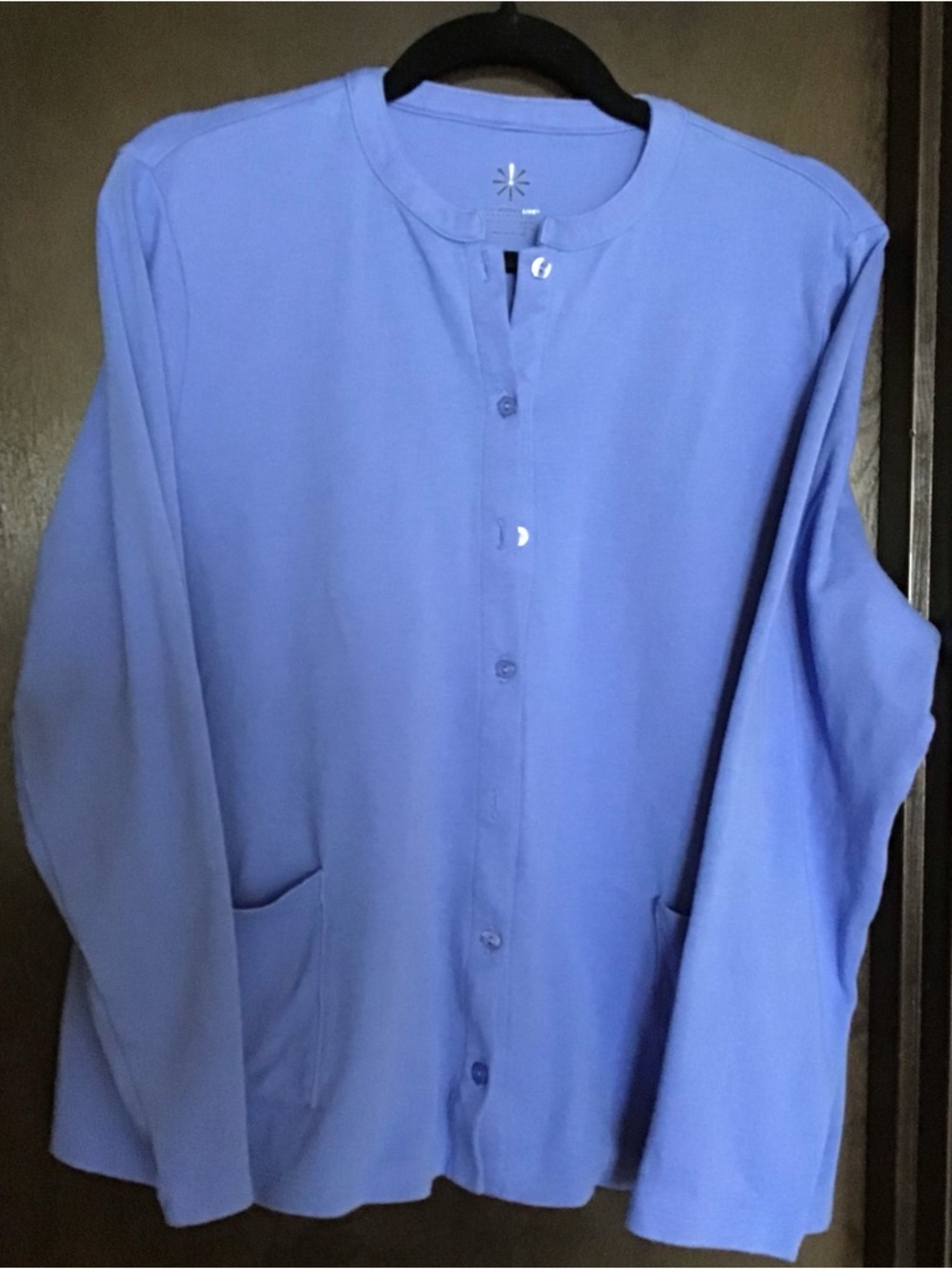 Isaac Mizrahi Periwinkle Blue Button-Front Cardigan